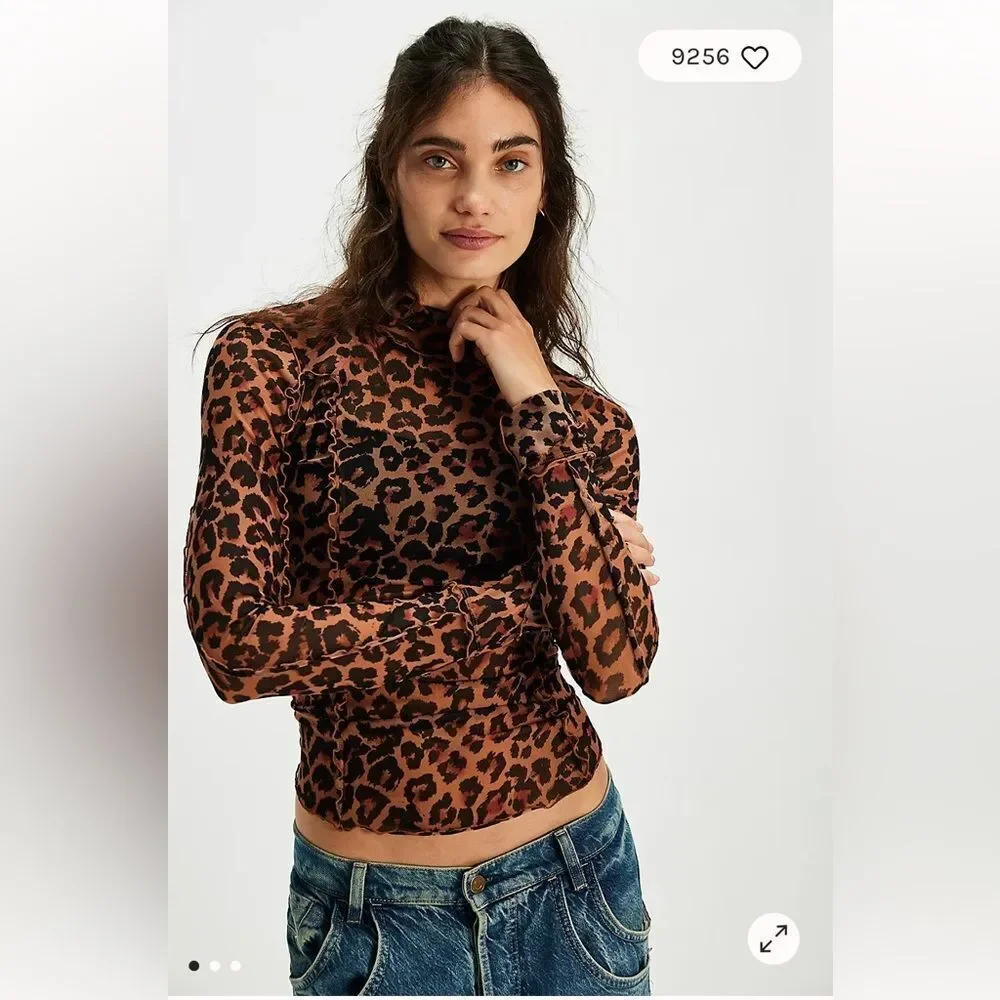Free People Charlie Printed Mesh Top